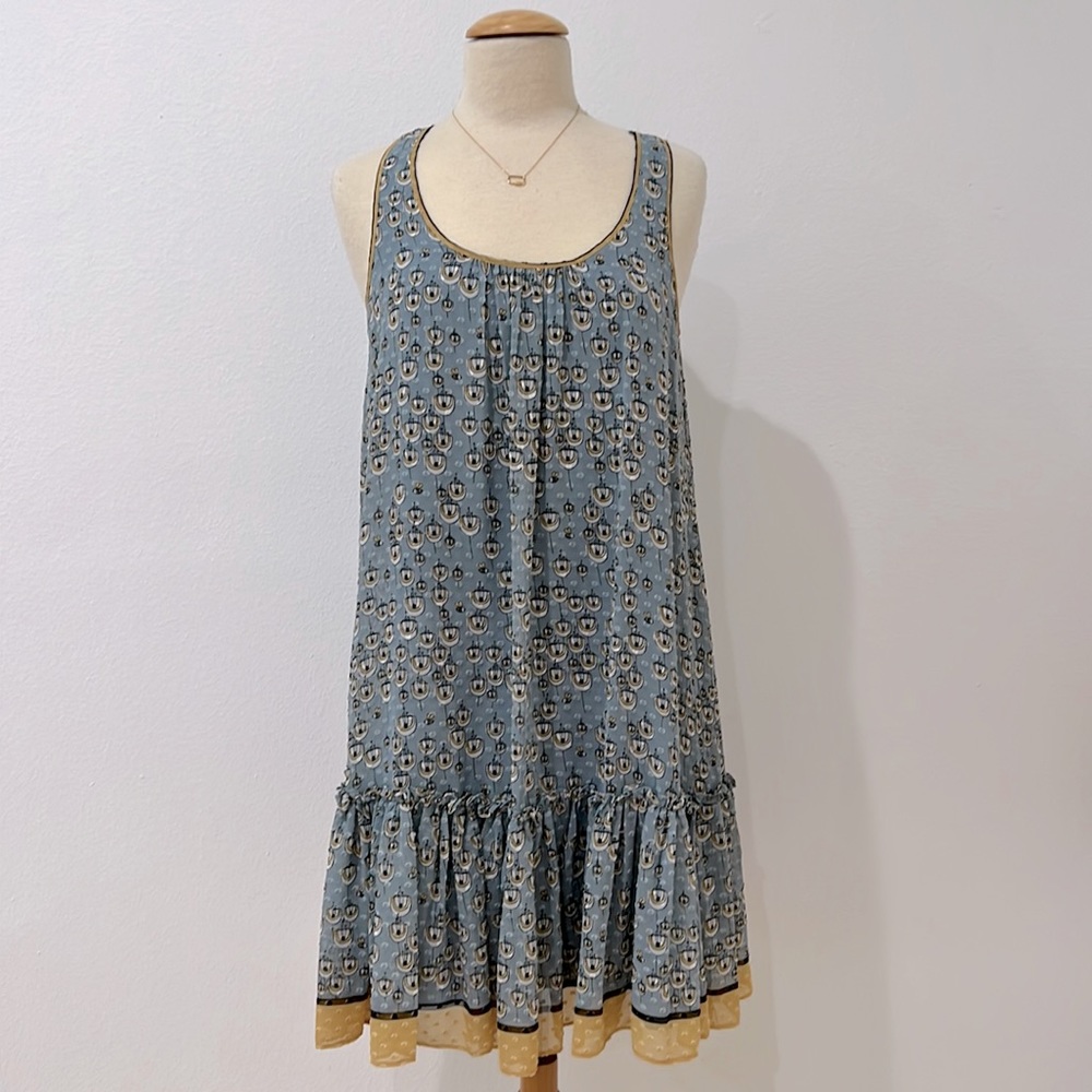 NWT Max Studio Blue & Yellow Midi Dress size S
